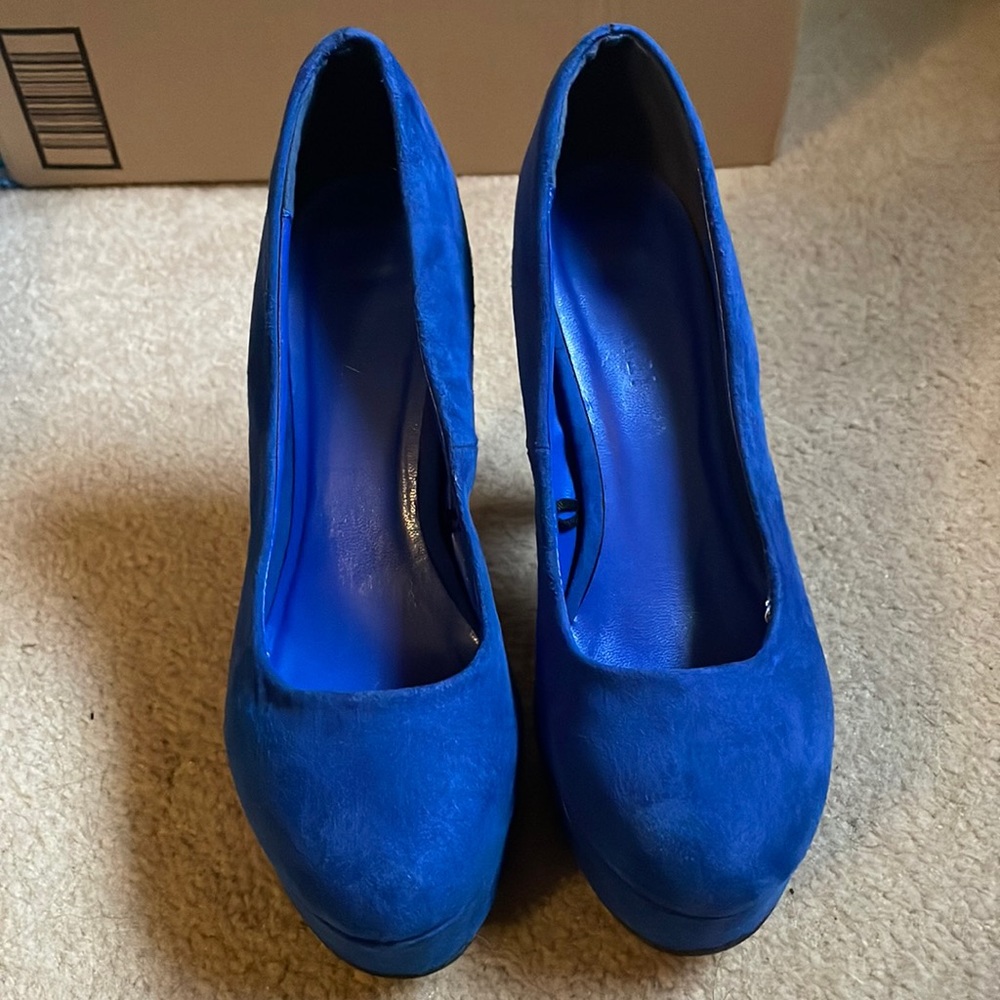 Blue Suede Heels Size 7